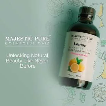 Majestic Pure Lemon Essential Oil with Glass Dropper | 100% Pure and Natural Lemon Oil | Premium Gra...