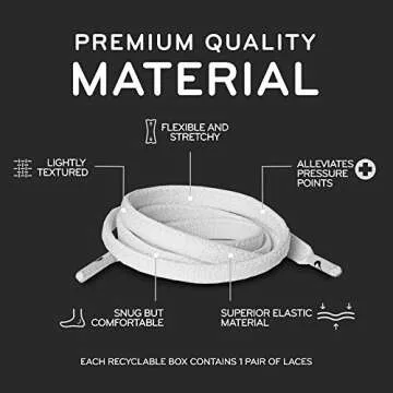 THE ORIGINAL STRETCHLACE - Flat Elastic Shoelaces, Stretch Shoe Laces for Adult Sneakers, Stylish Shoe Laces for Elderly, Kids, and People with Special Needs, White, 24in