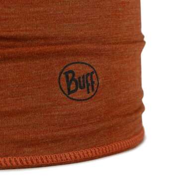 BUFF Lightweight Merino Wool Neck Gaiter, 100% Ethically Sourced Wool, Versatile, Temperature Regulating Face Mask, Solid Cinnamon, Adult Size
