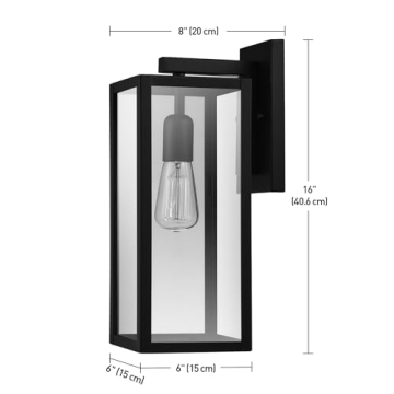 Stylish 1-Light Matte Black Wall Sconce by Globe Electric