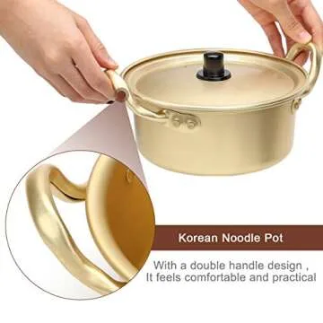 Compact AHIER Korean Yellow Ramen Pot for Quick Meals