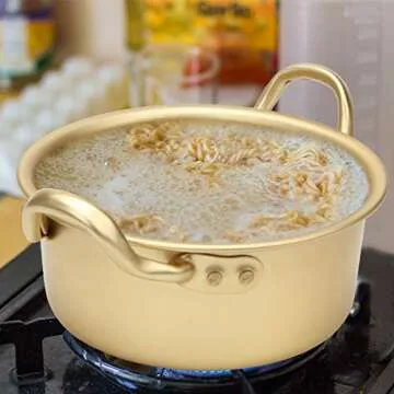 Compact AHIER Korean Yellow Ramen Pot for Quick Meals