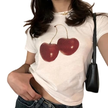 Baby Tees Y2k Shirt – Cute 2000s Graphic Tee for Women