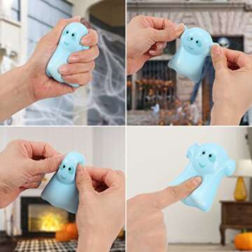 New 6 Packs-Halloween Squishies Toys Slow Rising Party Favors:Pumpkin,Zombie,Black Cat,Mummy,Vampire,Ghost Halloween Treat Bag Classroom Prizes,Stress Relief Sensory Toys for Kids Toddlers Gift