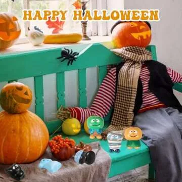 New 6 Packs-Halloween Squishies Toys Slow Rising Party Favors:Pumpkin,Zombie,Black Cat,Mummy,Vampire,Ghost Halloween Treat Bag Classroom Prizes,Stress Relief Sensory Toys for Kids Toddlers Gift