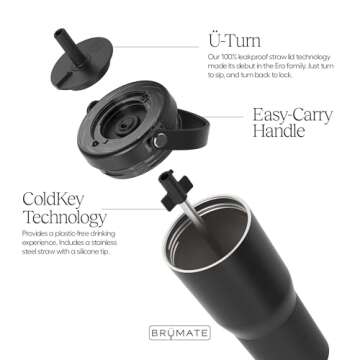 BrüMate Resa 25oz 100% Leakproof Travel Tumbler with Handle & Straw | Flexible Soft Sip Straw | Sil...