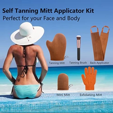 ANSPHIE Self Tanning Mitt Applicator Kit for a Flawless Tan