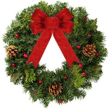 WILLBOND Christmas Bows red for Wreaths, 2 Pack 8.6" x 10.2" Large Bow and 22 Pack 5.1'' x 4.5'', Christmas Tree Garland Holiday Decorations for Xmas Crafts Indoor Outdoor Supplies