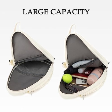 Rejolly Quilted Tennis Racket Sling Bag Water Resistant