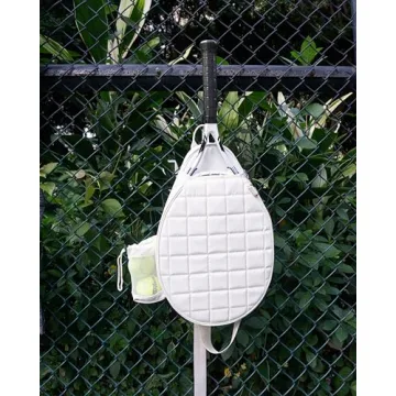 Rejolly Quilted Tennis Racket Sling Bag Water Resistant