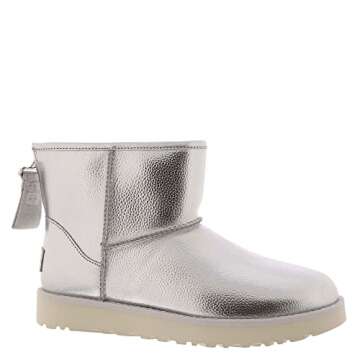 UGG Women's Classic Mini Logo Zip Shine Fashion Boot