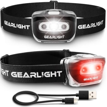 GearLight S500 USB Rechargeable Headlamps for Outdoor Use