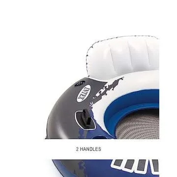 Intex 58837EP River Run 2 Inflatable Floating Lounge: Comfortable Backrests – Built-in Cup Holders – Cooler with Lid – 2 Person – 440lb Weight Capacity