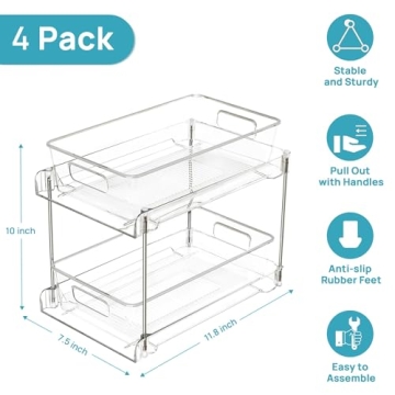 2 Tier Bathroom Storage Organizer - Vtopmart Set