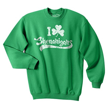 Crazy Dog T-Shirts I Clover Shenanigans Funny Saint Patricks Day Clover St Patty Unisex Sweatshirt F...