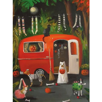 New York Puzzle Company - Janet Hill The Dogs of Halloween - 500 Piece Jigsaw Puzzle
