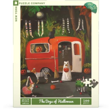 Janet Hill The Dogs of Halloween 500 Piece Puzzle - Fun Art