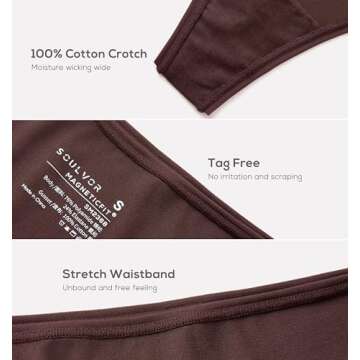 SOULVOR Magneticfit Thongs for Women Stretch Sexy Underwear Comfort Tagless Thong Low Rise Breathable Panties 3 Pack Hazelnut (3pack) X-Large