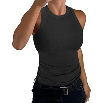 SANDERY Summer Tank Top - Soft Ribbed Racerback Style