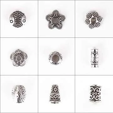 Bali Style Metal Bead Caps Set for Jewelry Making