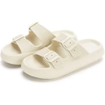 WHITIN Adjustable Double Buckle Sandals for All-Day Comfort