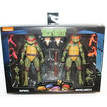 Teenage Mutant Ninja Turtles TMNT 1990 Movie 7" 2-Pack Figure Collection by NECA (Raphael & Michelan...