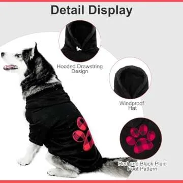 KOOLTAIL Plaid Dog Hoodie for All Breeds, Warm & Stylish