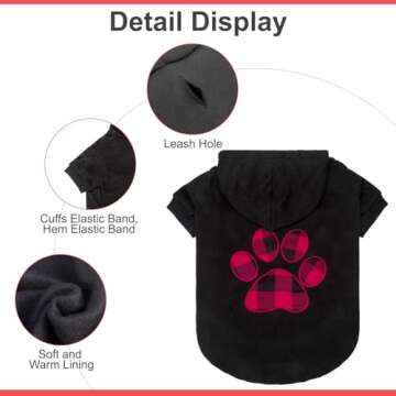 KOOLTAIL Plaid Dog Hoodie for All Breeds, Warm & Stylish