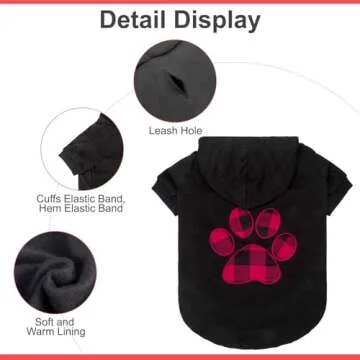 KOOLTAIL Plaid Dog Hoodie for All Breeds, Warm & Stylish