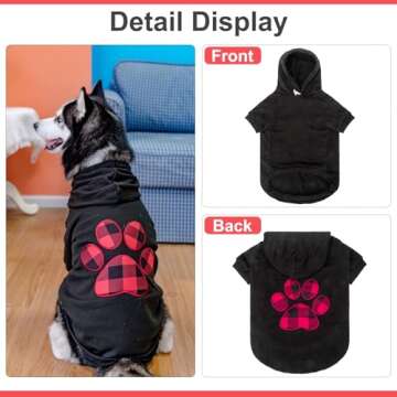 KOOLTAIL Plaid Dog Hoodie for All Breeds, Warm & Stylish