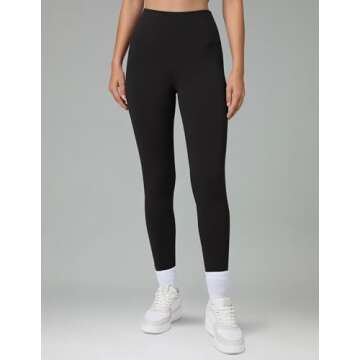 Colorfulkoala Women's Dreamlux High Waisted Workout Leggings 28" Inseam Full Length Yoga Pants (M, Black)