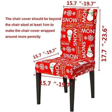 Camlinbo Christmas Chair Covers Set of 4 Christmas Decoration Snowmans Snowflake Stretch Chair Back Covers for Xmas Dinning Room Kitchen Christmas Decoration Restaurant Holiday Party Home Indoor Decor