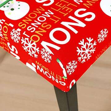 Camlinbo Christmas Chair Covers Set of 4 Christmas Decoration Snowmans Snowflake Stretch Chair Back Covers for Xmas Dinning Room Kitchen Christmas Decoration Restaurant Holiday Party Home Indoor Decor