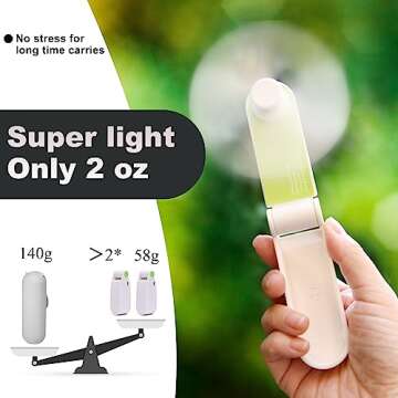 Supabear Personal Handheld Fan, Mini Portable Pocket Fan, Small Lightweight USB Rechargeable for Home Sports Outdoor Travel, 2 Speed Powerful Wind (Green)