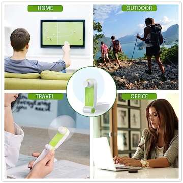 Supabear Personal Handheld Fan, Mini Portable Pocket Fan, Small Lightweight USB Rechargeable for Home Sports Outdoor Travel, 2 Speed Powerful Wind (Green)