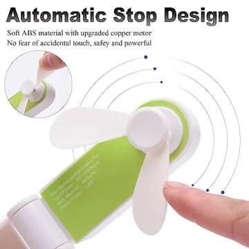 Supabear Personal Handheld Fan, Mini Portable Pocket Fan, Small Lightweight USB Rechargeable for Home Sports Outdoor Travel, 2 Speed Powerful Wind (Green)