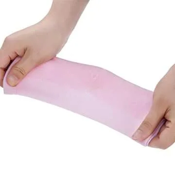 Bememo Soft Ventilate Gel Heel Socks Open Toe Socks for Dry Hard Cracked Skin Moisturizing Day Night Care Skin, 3 Pairs (Pink, Turquoise, Grey)