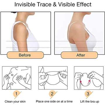 Silicone Lift Bra for Women, Reusable Silicone Covers, Invisible Bra for Cup A/B/C (Nude)