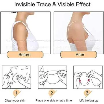 Silicone Lift Bra for Women, Reusable Silicone Covers, Invisible Bra for Cup A/B/C (Nude)