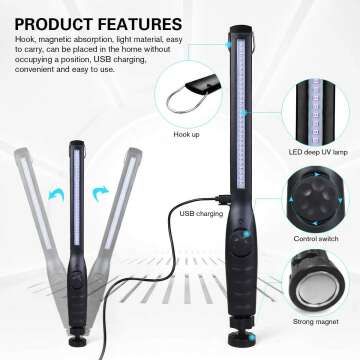 UV Light Sanitizer Wand - Portable & Rechargeable