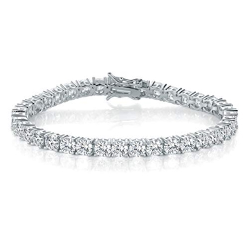 Elegant MDFUN Tennis Bracelet for Women in White Gold