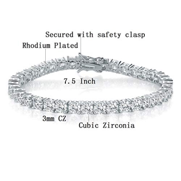Elegant MDFUN Tennis Bracelet for Women in White Gold