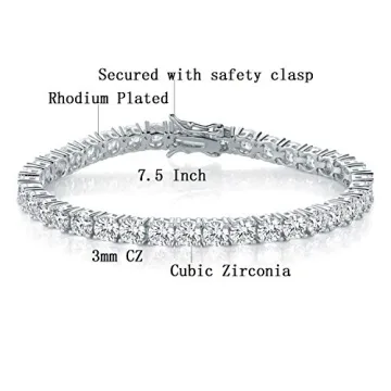 Elegant MDFUN Tennis Bracelet for Women in White Gold
