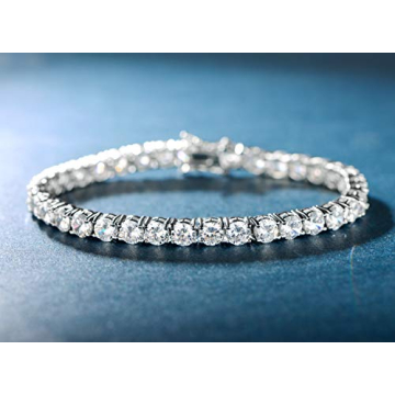 Elegant MDFUN Tennis Bracelet for Women in White Gold