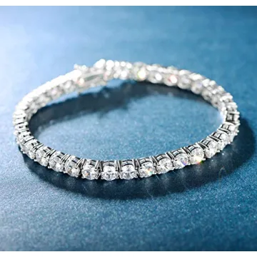 Elegant MDFUN Tennis Bracelet for Women in White Gold