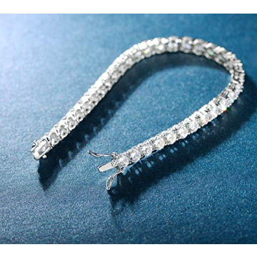 Elegant MDFUN Tennis Bracelet for Women in White Gold