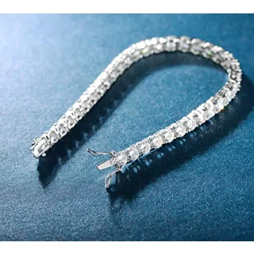 Elegant MDFUN Tennis Bracelet for Women in White Gold