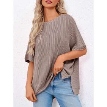 Tankaneo Womens Oversized Tunic Tops for Summer Style