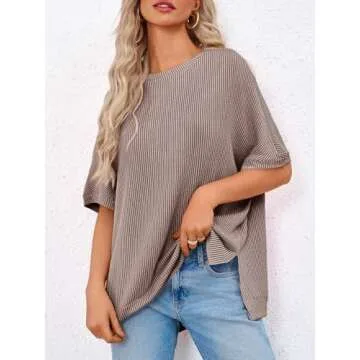 Tankaneo Womens Oversized Tunic Tops for Summer Style