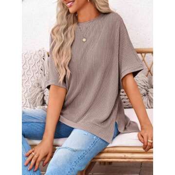 Tankaneo Womens Oversized Tunic Tops for Summer Style